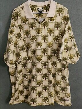 Tommy Bahama Palm Tree Polo in Cream and Olive